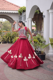 Women’s Mirror work Ethnic Embroidered Lehenga Choli Set