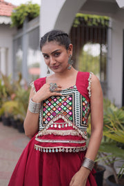 Women’s Mirror work Ethnic Embroidered Lehenga Choli Set