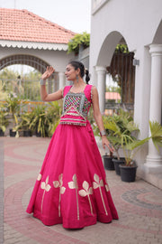 Women’s Mirror work Ethnic Embroidered Lehenga Choli Set
