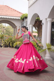Women’s Mirror work Ethnic Embroidered Lehenga Choli Set
