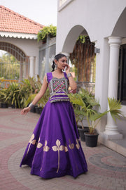 Women’s Mirror work Ethnic Embroidered Lehenga Choli Set