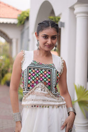Women’s Mirror work Ethnic Embroidered Lehenga Choli Set