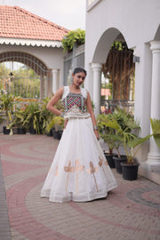Women’s Mirror work Ethnic Embroidered Lehenga Choli Set
