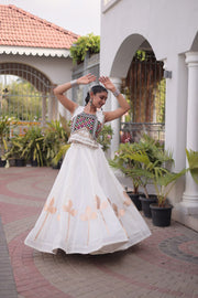 Women’s Mirror work Ethnic Embroidered Lehenga Choli Set