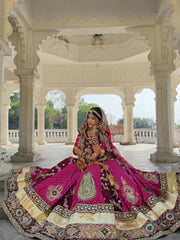 Women’s Printed Pink Gujarati Navratri Lehenga Choli