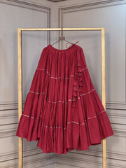 Women’s Kora Cotton 12 Meter Flared Frill Lehenga