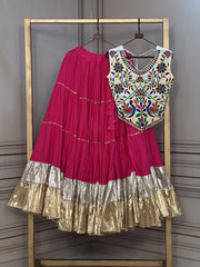 Women’s Kutchi work Lehenga Choli Set with Flared Skirt