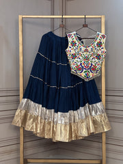 Women’s Kutchi work Lehenga Choli Set with Flared Skirt