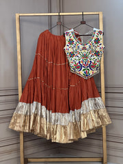 Women’s Kutchi work Lehenga Choli Set with Flared Skirt