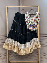 Women’s Kutchi work Lehenga Choli Set with Flared Skirt