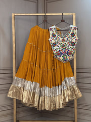 Women’s Kutchi work Lehenga Choli Set with Flared Skirt