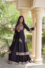 Women’s Kora Cotton Lehenga with Gamthi Embroidery & Gota Patti Work