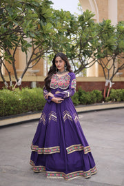 Women’s Kora Cotton Lehenga with Gamthi Embroidery & Gota Patti Work