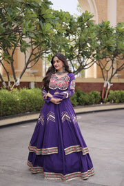 Women’s Kora Cotton Lehenga with Gamthi Embroidery & Gota Patti Work