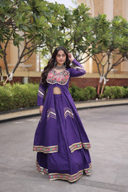 Women’s Kora Cotton Lehenga with Gamthi Embroidery & Gota Patti Work