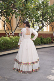 Women’s Kora Cotton Lehenga with Gamthi Embroidery & Gota Patti Work