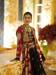Women’s Gujarati Navratri Chaniya Choli with Canvas Patta & Fancy Lace Strug