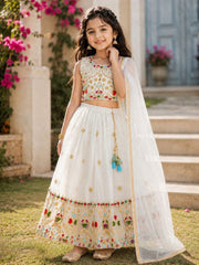 Girls Embroidered Lehenga Choli with Dupatta | Georgette Kids Ethnic Wear