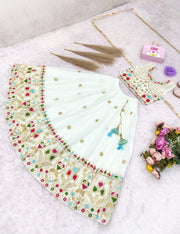 Girls Embroidered Lehenga Choli with Dupatta | Georgette Kids Ethnic Wear