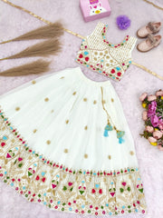 Girls Embroidered Lehenga Choli with Dupatta | Georgette Kids Ethnic Wear