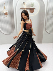 Women’s Chinon Silk Lehenga Choli Set with Heavy Embroidery & Fancy Lace Work