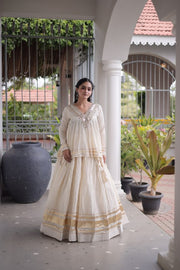 Women’s Lengha Choli with Embroidered Neckline