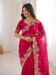 Elegant Indian Traditional Saree with Matching Blouse for Wedding, Party & Festive Wear