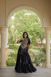 Women’s Stitched Rayon Lehenga Choli Set with Mirror Lace