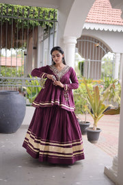 Women’s Lengha Choli with Embroidered Neckline