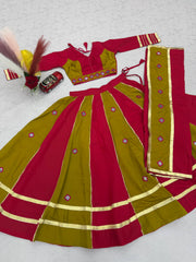 Women’s Roman Silk Lehenga Choli with Dupatta Real Mirror Work