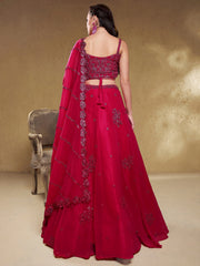 Women's Bandhej Mirror Work Lehenga Choli
