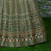Emerald Green Embroidered Lehenga Choli with Dupatta – Designer Indian Wedding & Festive Wear.