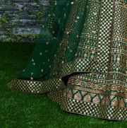 Emerald Green Embroidered Lehenga Choli with Dupatta – Designer Indian Wedding & Festive Wear.