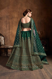 Emerald Green Embroidered Lehenga Choli with Dupatta – Designer Indian Wedding & Festive Wear.