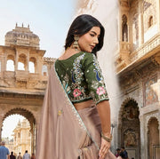 Indian Traditional Saree with Green Blouse for Wedding, Party & Festive Wear