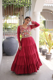 Women’s Ethnic Anarkali Gown Dress with Embroidered Bodice