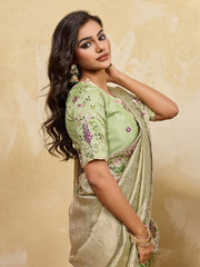 Women Traditional Saree with Matching Blouse for Wedding, Party & Festive Wear