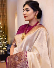 Woven Butti Design, Elegant Indian Saree for Wedding, Festival & Party Wear