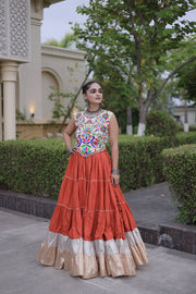Women’s Rayon Lehenga with Kutchi Work Blouse