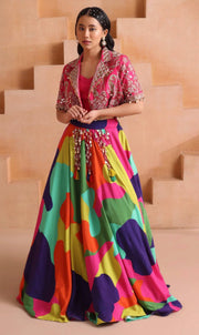 Women’s Multicolor Printed Lehenga Choli Set