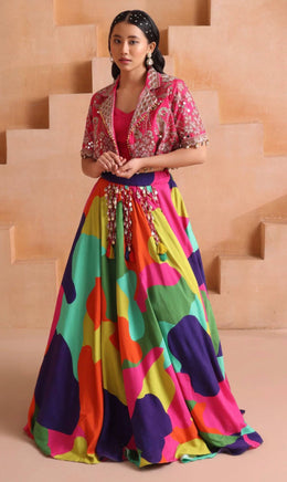 Women’s Multicolor Printed Lehenga Choli Set