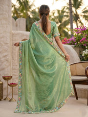 Women’s Floral Embroidered Saree, Designer Wedding & Festive Wear