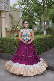 Women’s Rayon Lehenga with Kutchi Work Blouse