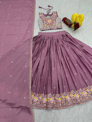 Women’s Floral Heavy Thread & Sequin Work Lehenga Choli with Dupatta
