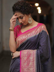 Woven Design, Elegant Indian Traditional Saree for Wedding, Festival & Party Wear