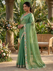 Women’s Floral Embroidered Saree, Designer Wedding & Festive Wear