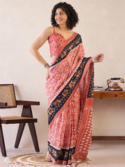 Women’s Ready to Wear Mul Cotton Saree with Pocket For Trdaitional look