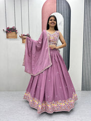 Women’s Floral Heavy Thread & Sequin Work Lehenga Choli with Dupatta