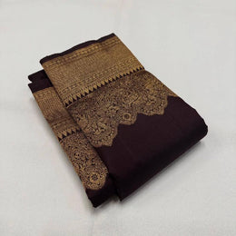 Deep Purple Soft Lichi Silk Saree for Women with All Over Jacquard Work
