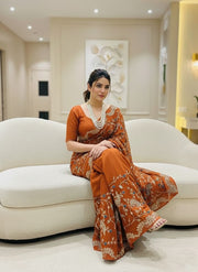 Indian Saree for Wedding, Party & Festive Wear, Traditional Saree with Matching Blouse